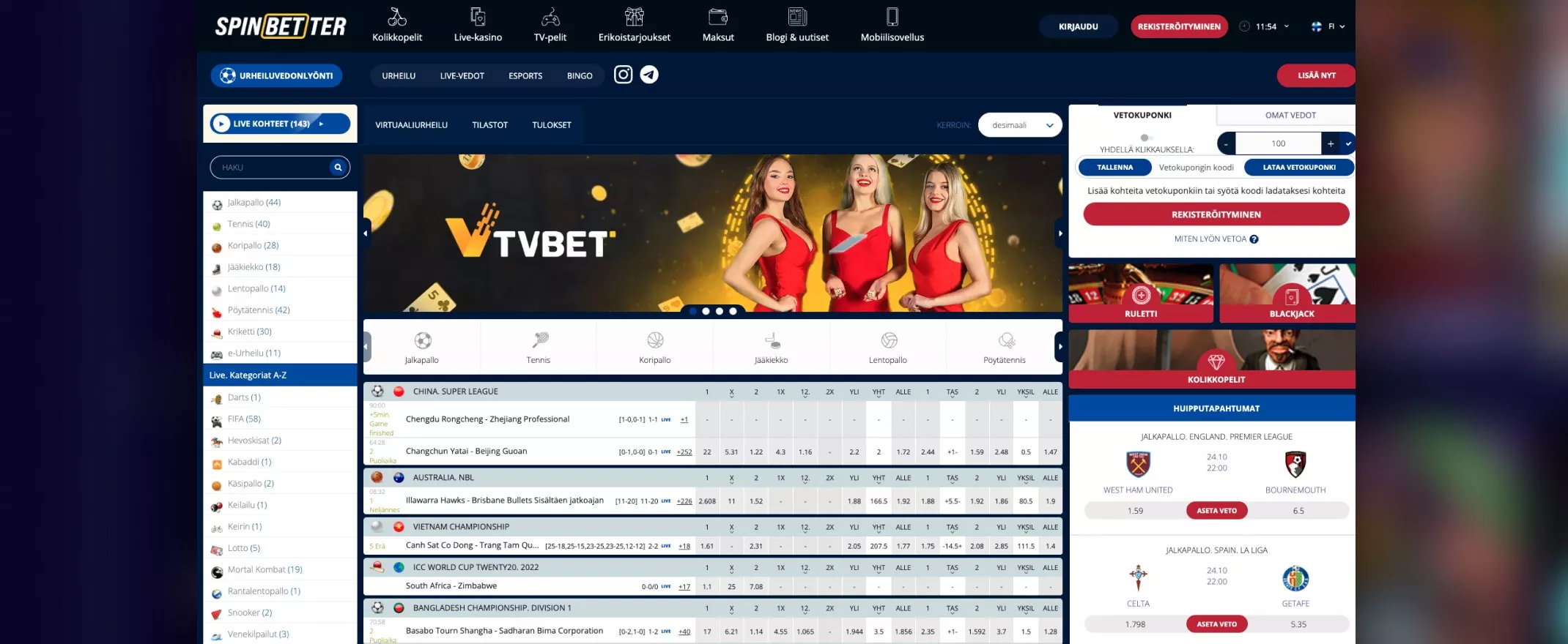 Kuvankaappaus SpinBetter Casinon etusivusta