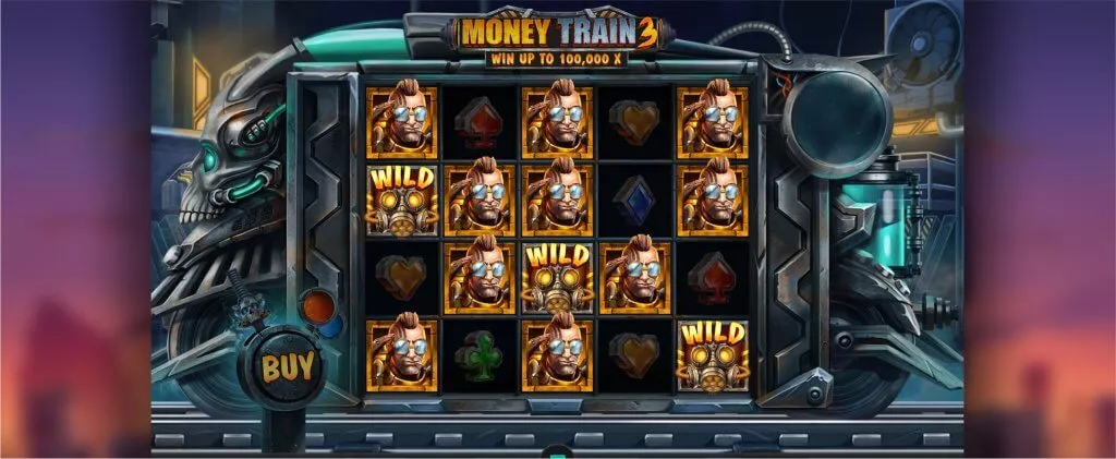Kuvankaappaus Money Train 3 -peliautomaatista