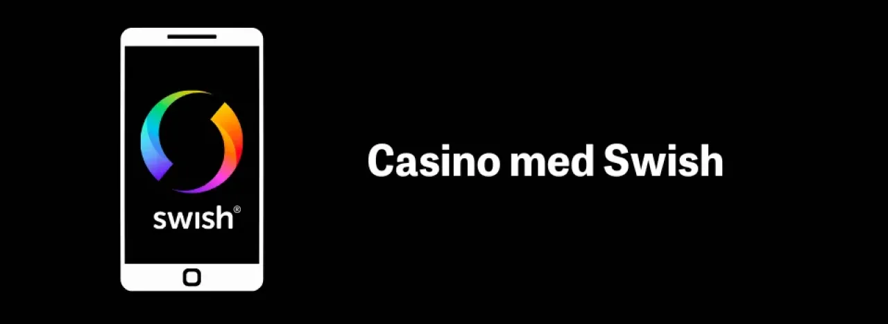Mobil med swish logo och svart bakgrund med text