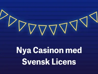Gula flaggor med text på en mörkblå bakgrund