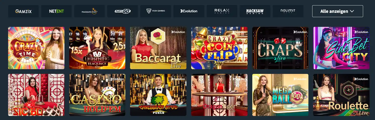 Snatch Casino - Live Casino Angebot