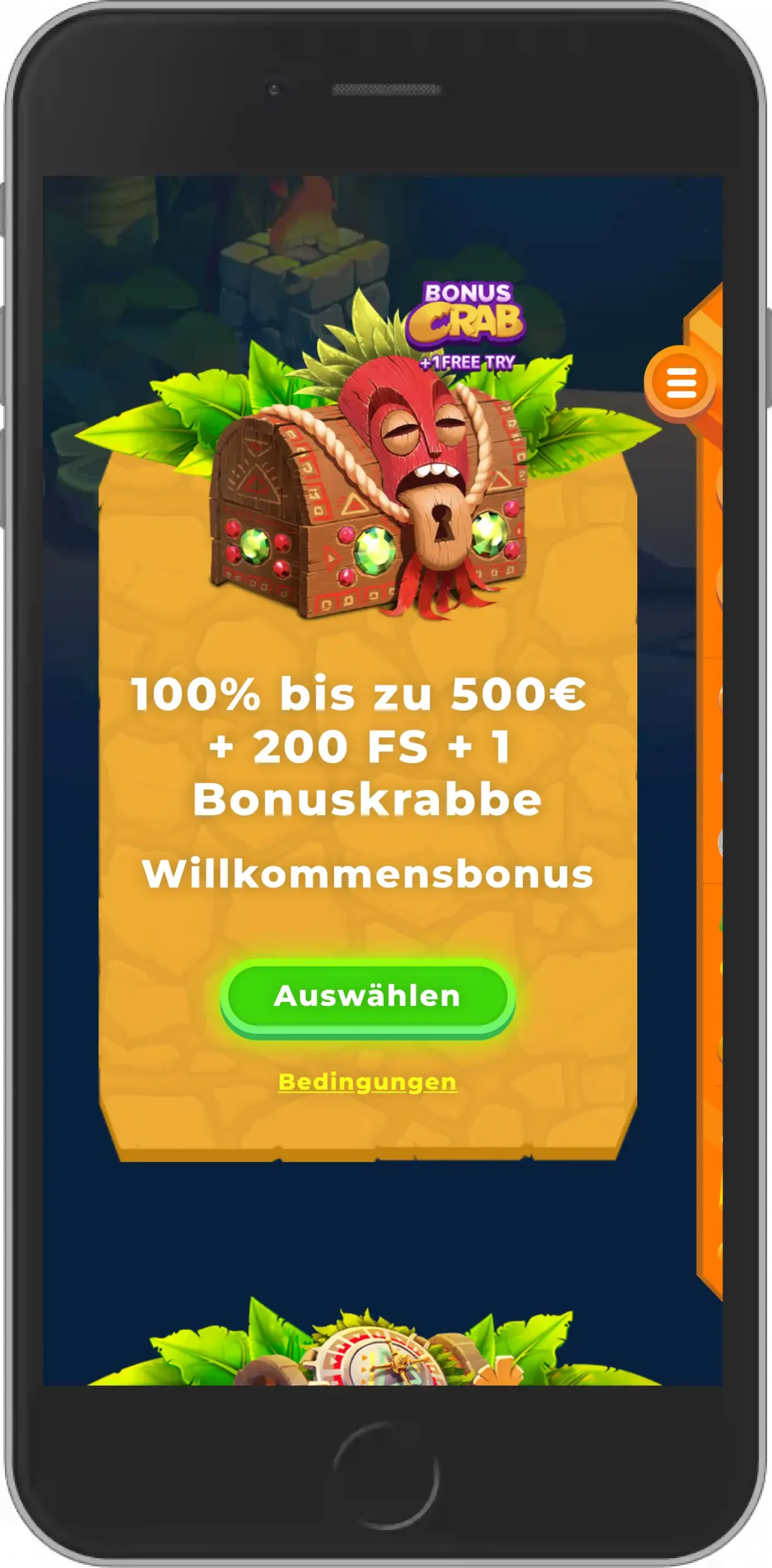 Wazamba Casino Bonus - Mobile Ansicht