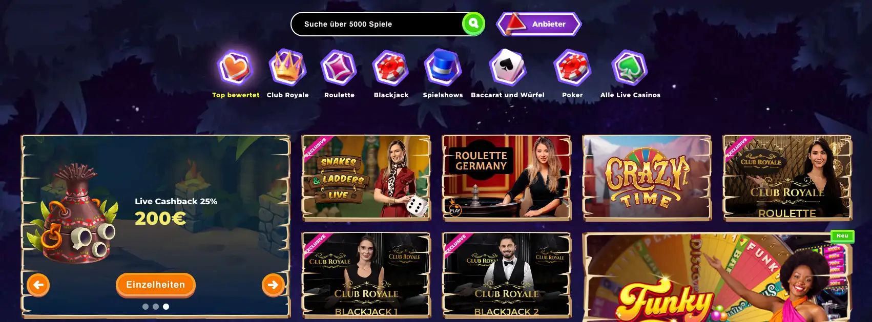 Wazamba Live Casino