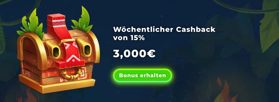 Wazamba - 15% Cashback jede Woche