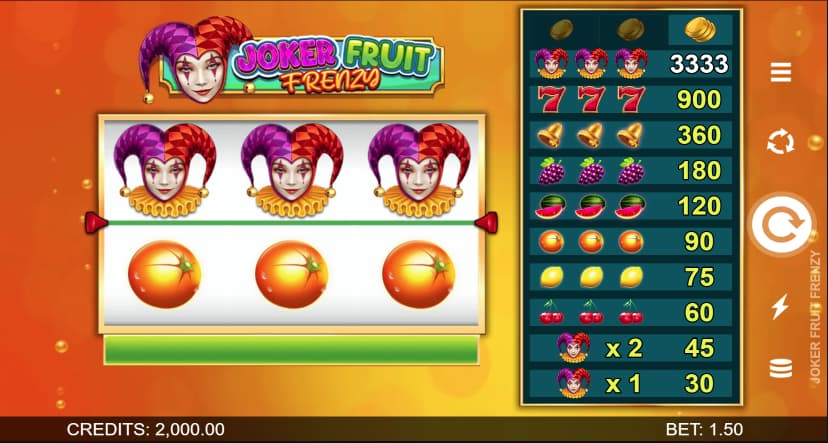 Joker Fruit Frenzy Slot Gameplay