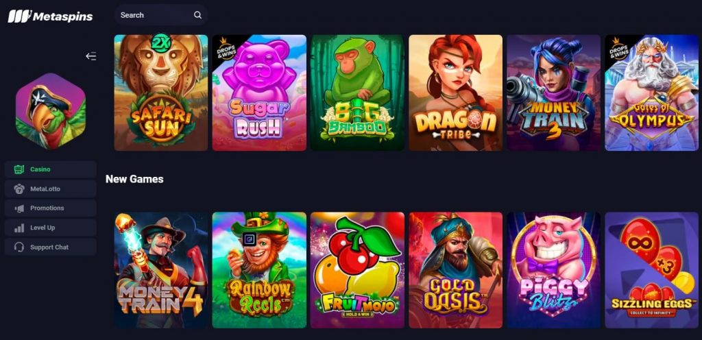 metaspins casino game library