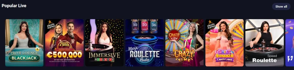 metaspins casino live games