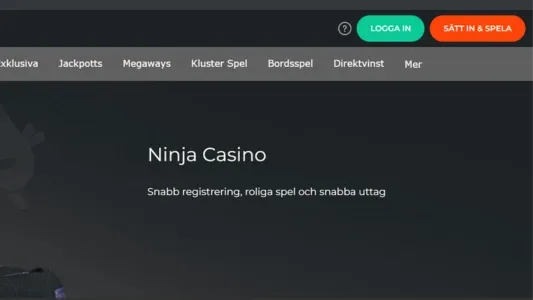 Ninja Casino hemsida