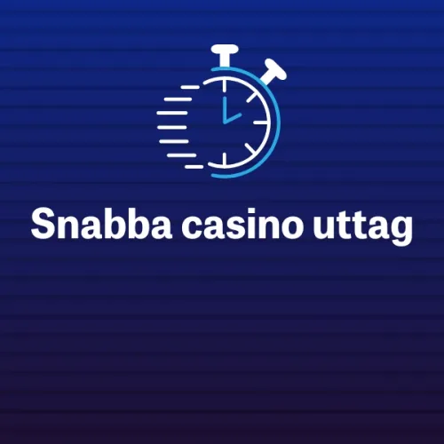 En vit och blå klocka och vit text på en mörkblå bakgrund