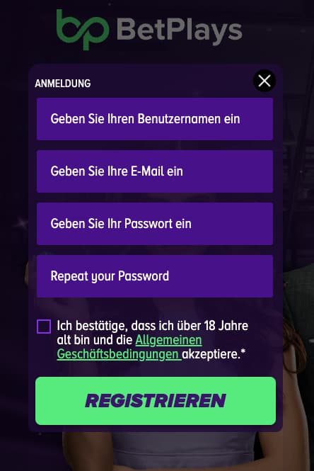 BetPlays Registrierung