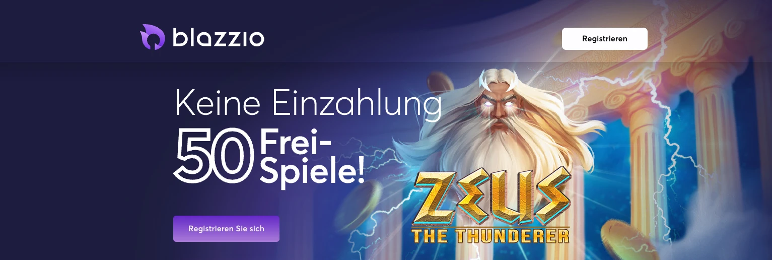 Blazzio Bonus ohne Einzahlung: 50 Freispiele