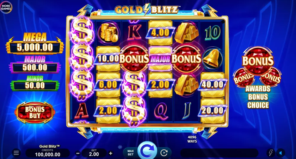 Gold bllitz slot game symbols