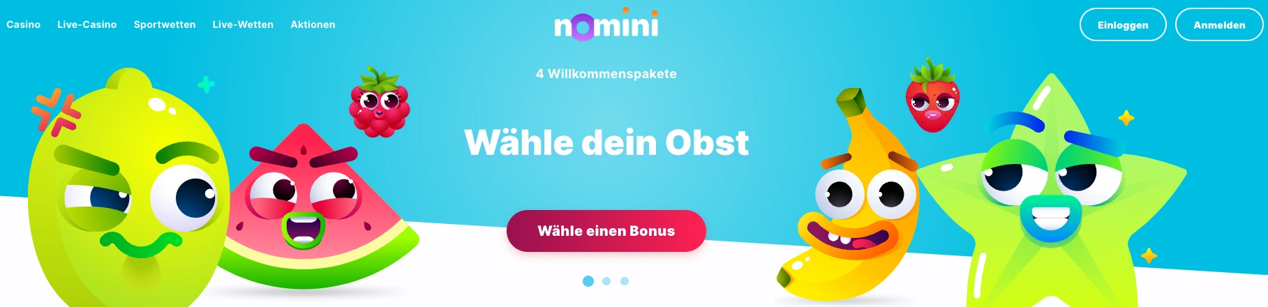 Nomini Bonus für 10 Euro Einzahlung