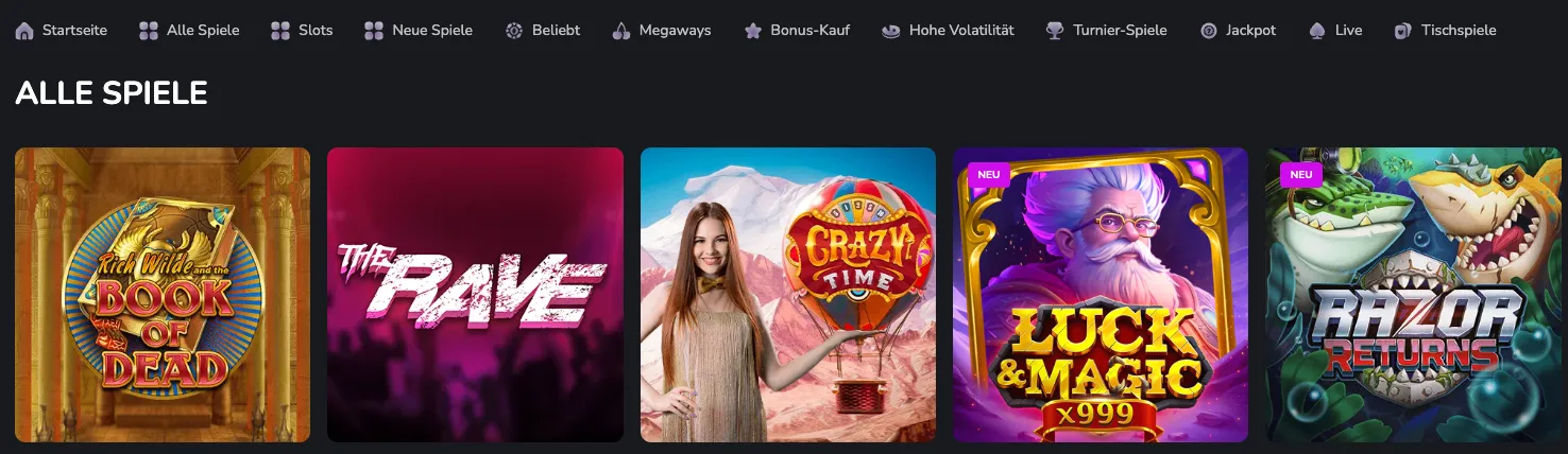 Scream Casino Spiele Navigation