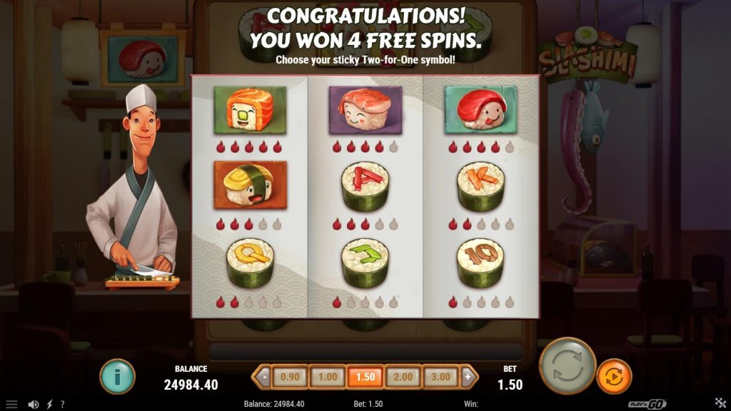 slashimi free spins