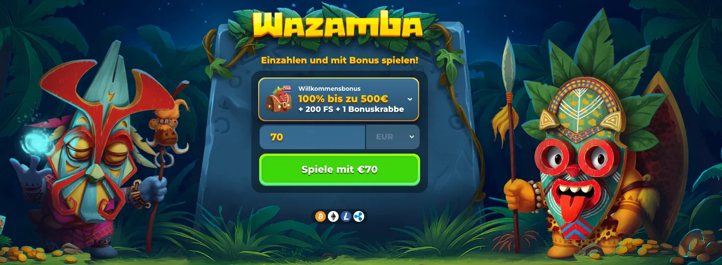 Wazamba Bonus für 10 Euro Einzahlung