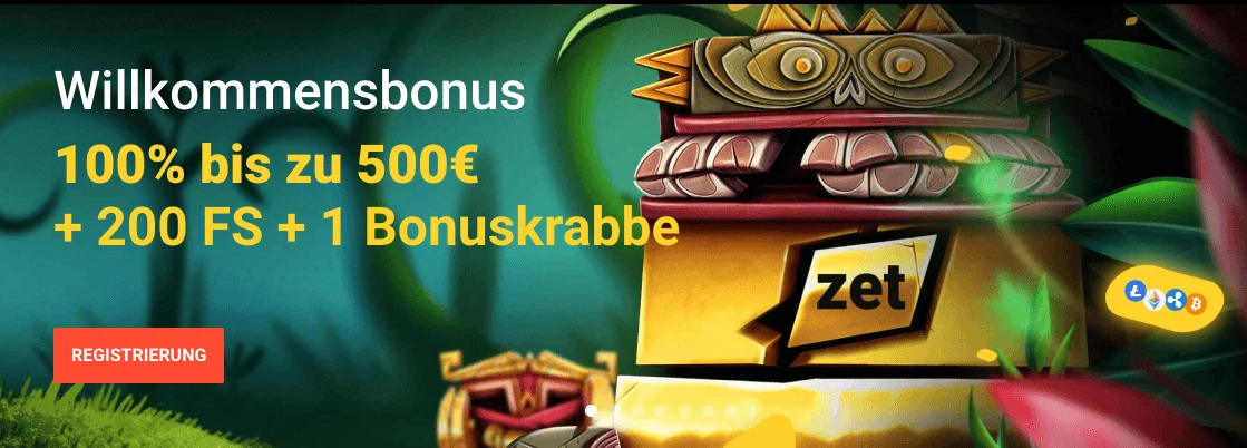 Zet Casino Bonus für 10 Euro Einzahlung
