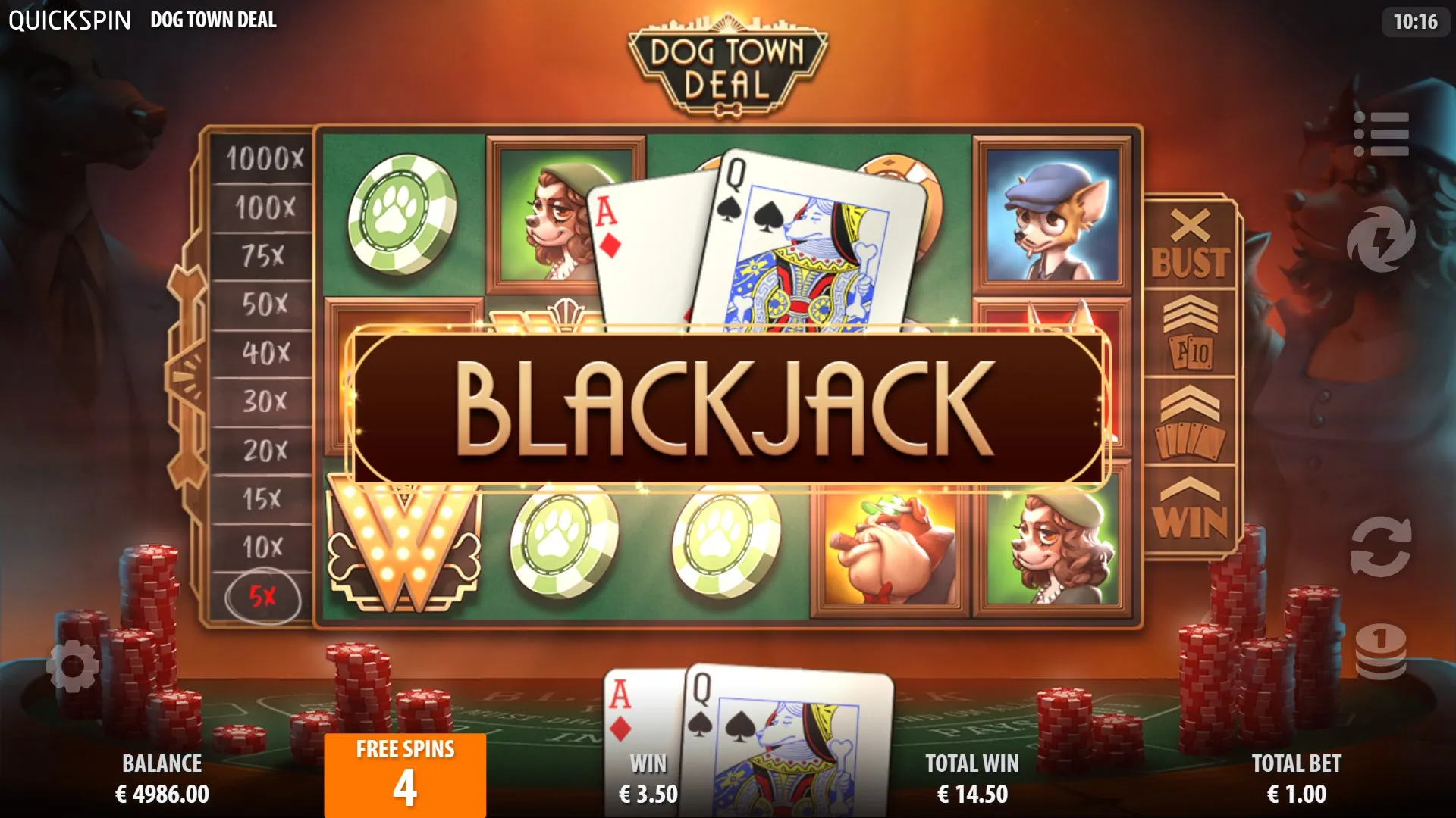 dog town deal blackjack