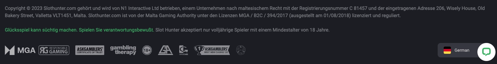 Die MGA Lizenz von Slot Hunter