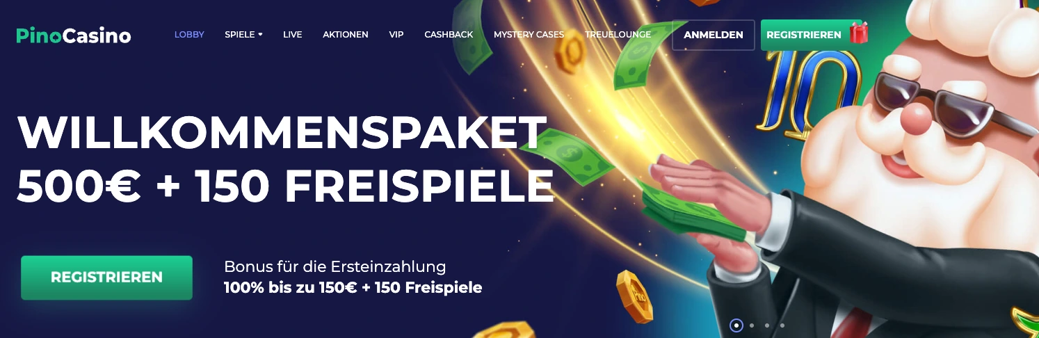 PinoCasino Willkommensbonus für Neukunden