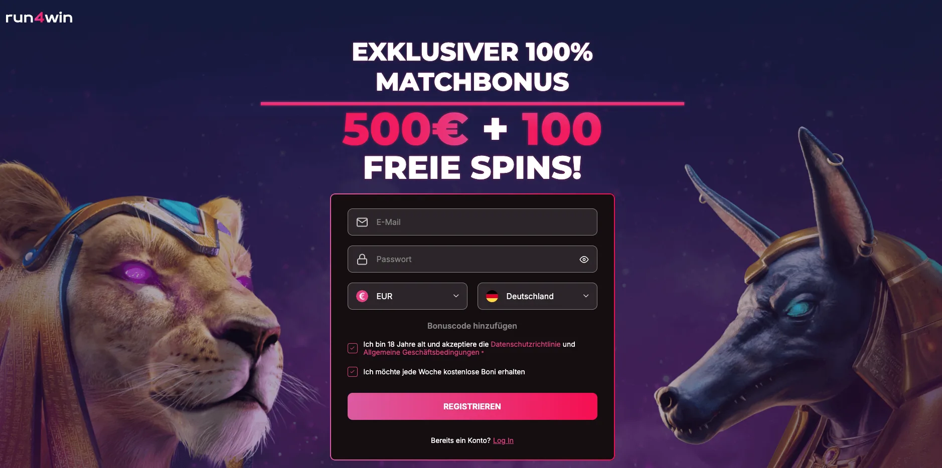 Run4Win exklusiver 500€ Bonus