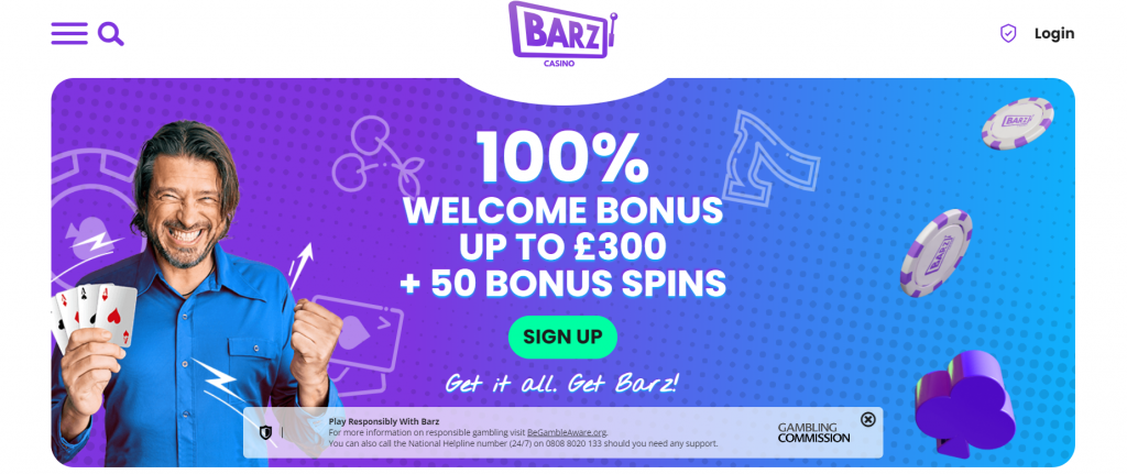 Barz casino welcome offer