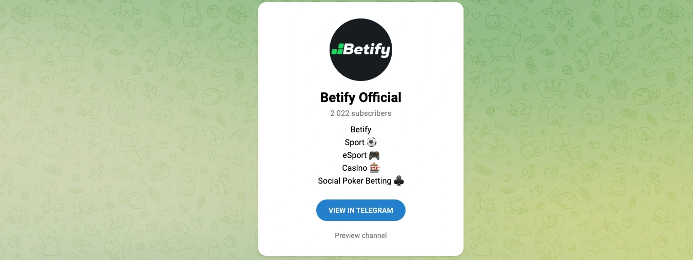 Der Telegram Kanal von Betify