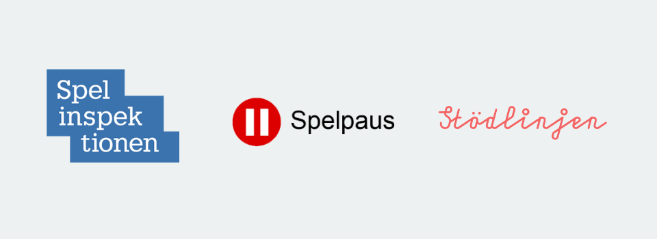 Stödlinjen, spelinspektionen, spelpaus logga