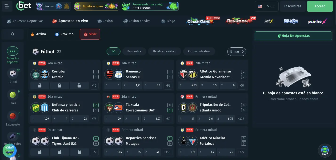 Deportes en vivo en Cbet