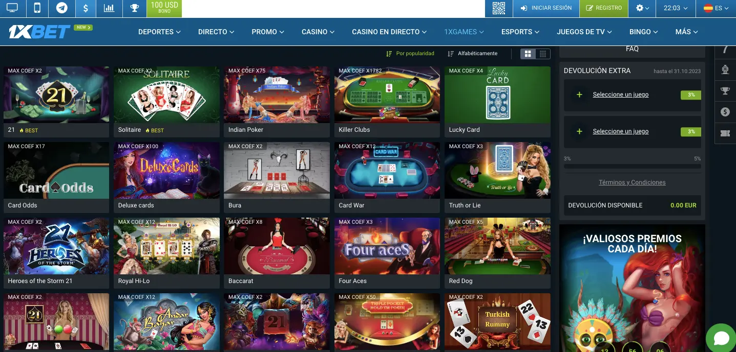 Juegos de mesa 1xBet - JohnSlots