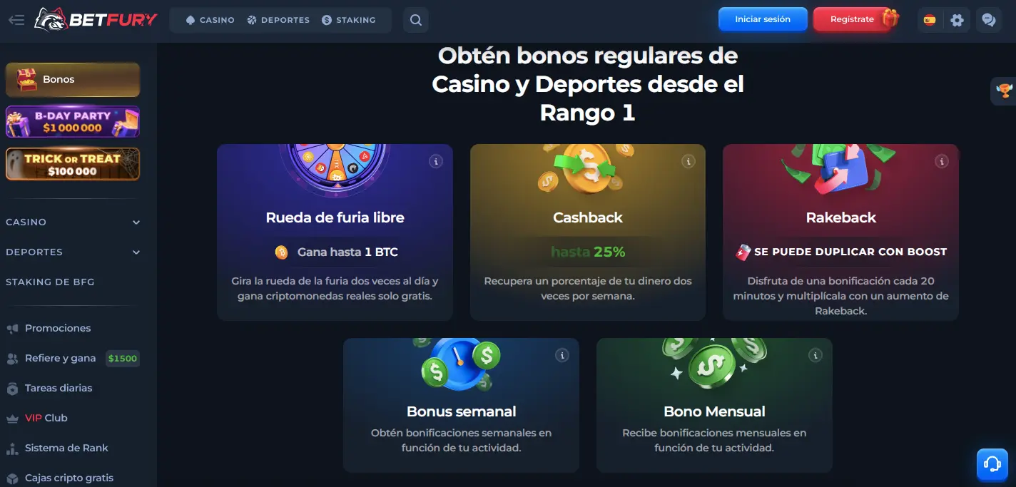 Ofertas especiales en Betfury