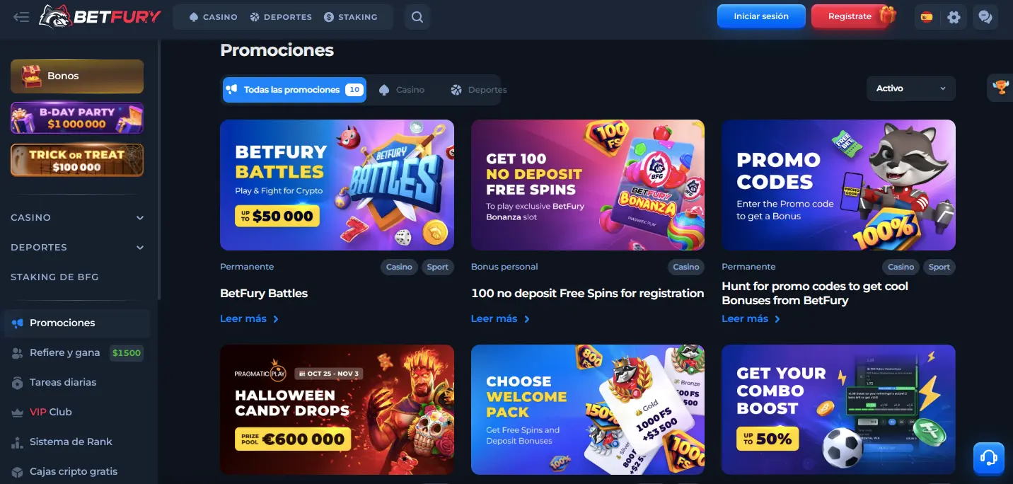 Las mejores promociones de Betfury