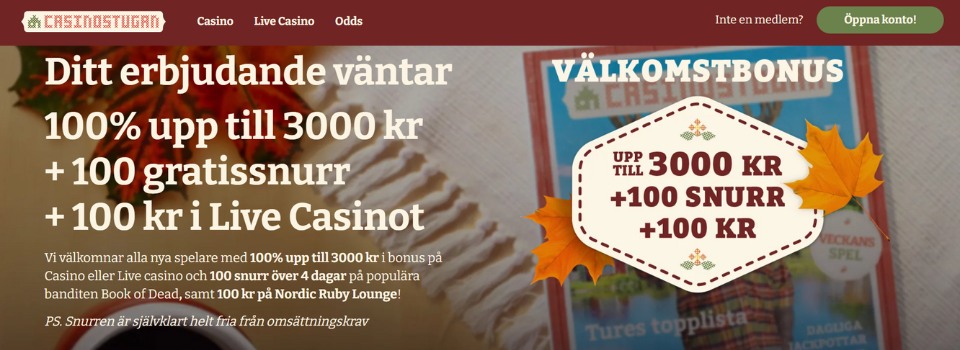 Casinostugan - casino bonus utan omsättningskrav