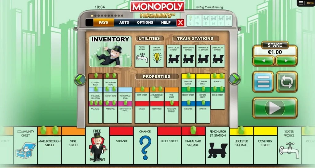 monopoly megaways slot symbols