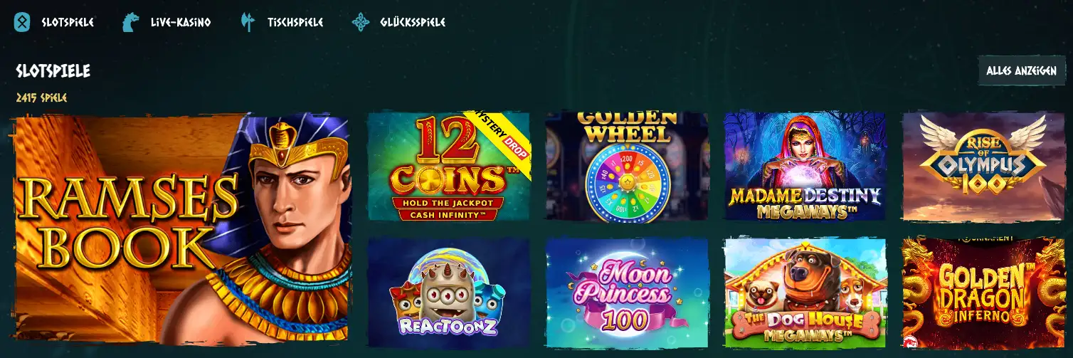 NordsCasino Slot Auswahl