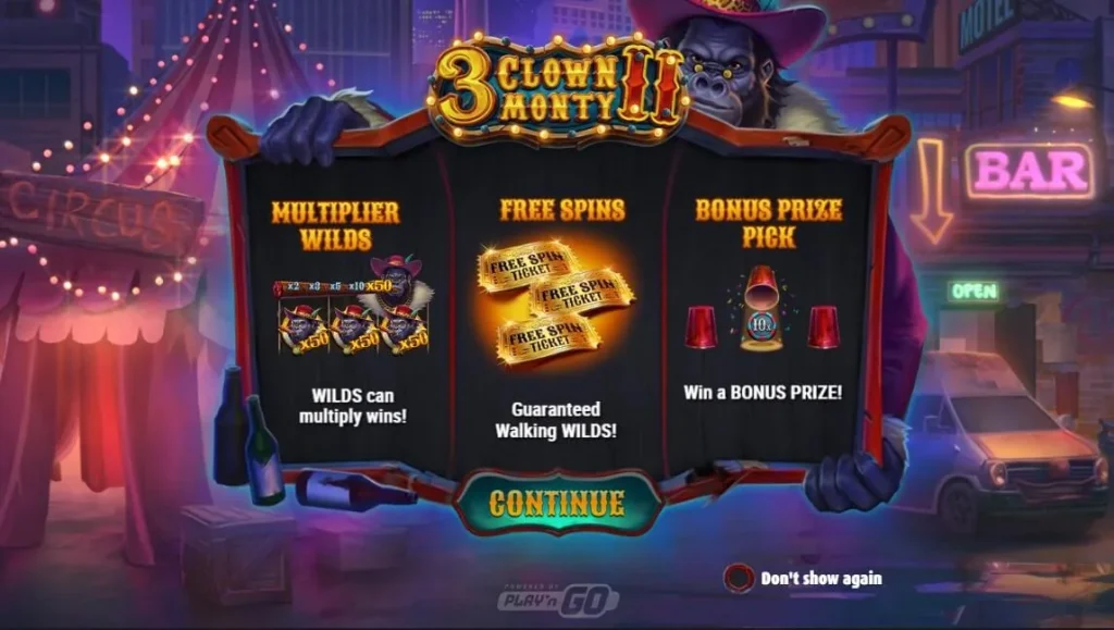 3 clown monty 2 bonus features