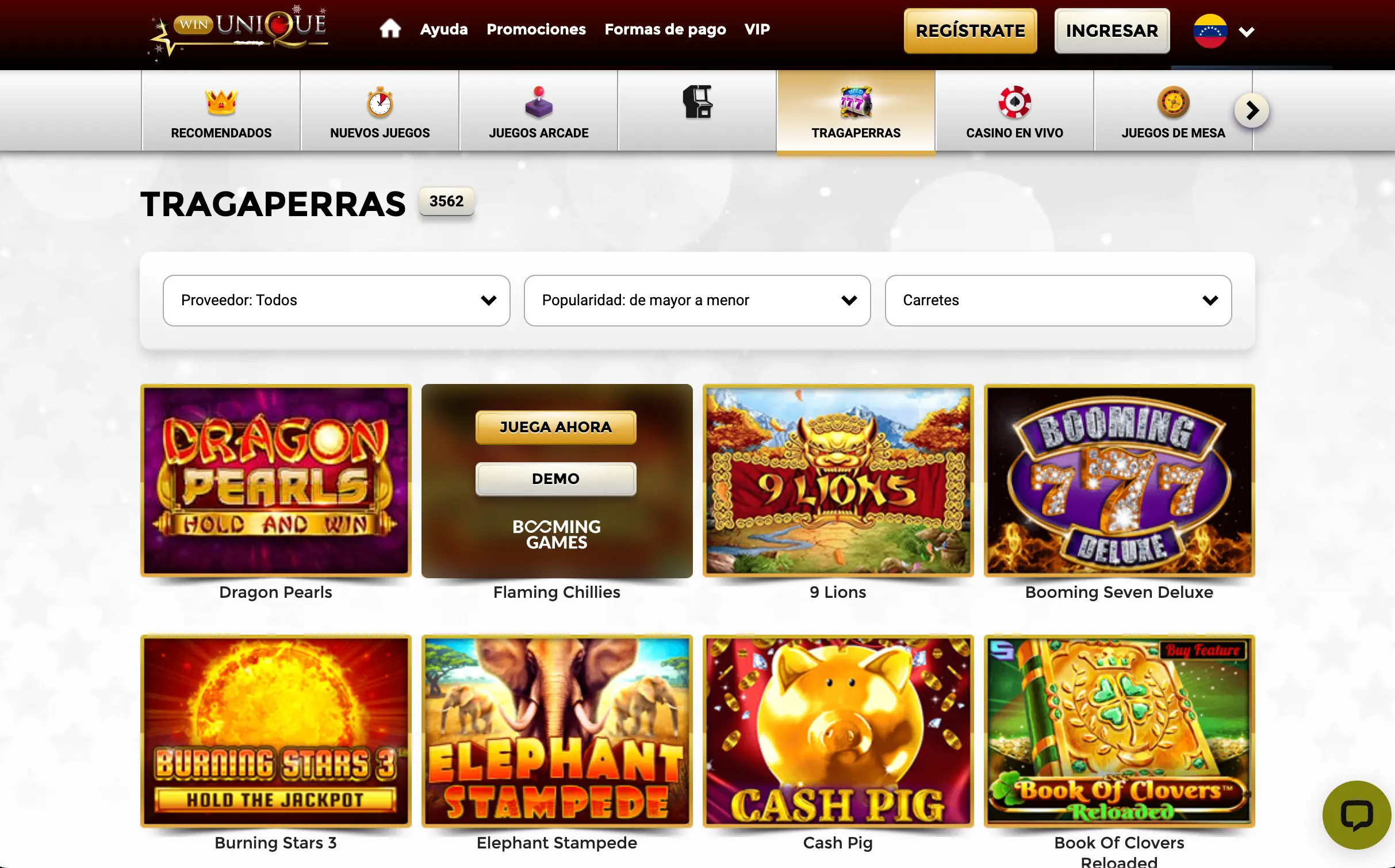 Tragamonedas Online en Unique Casino
