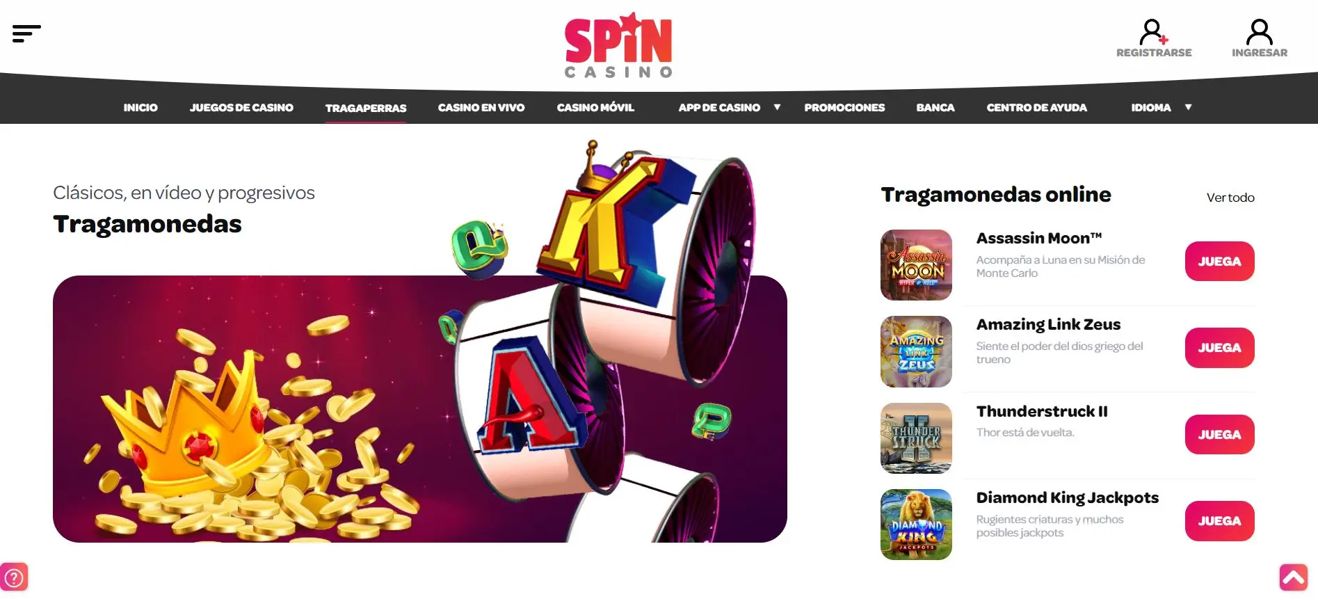 Tragamonedas Online en Spin Casino