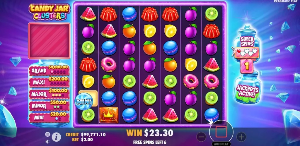 candy jar clusters slot free spins