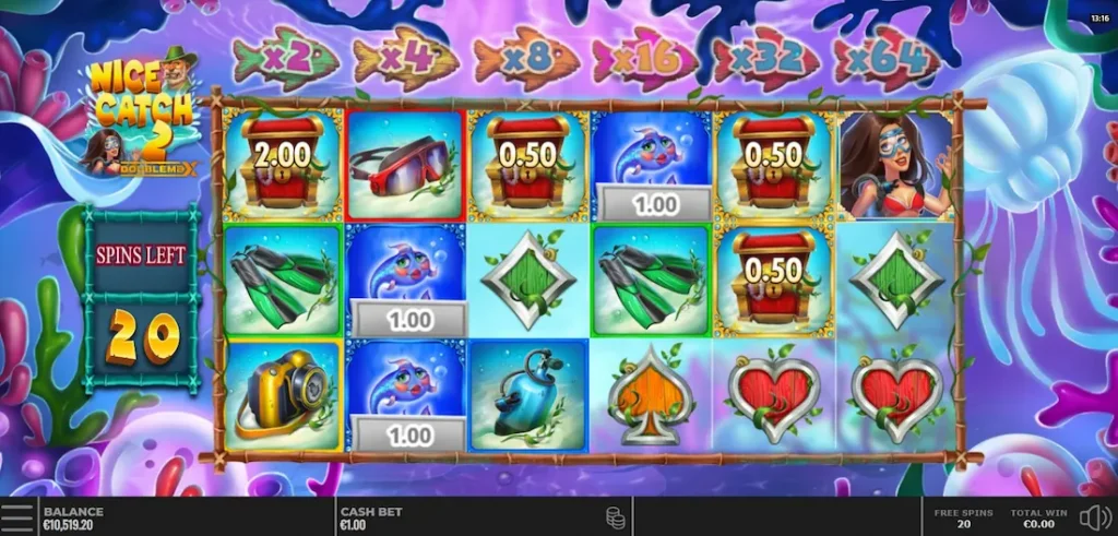 nice catch 2 doublemax free spins