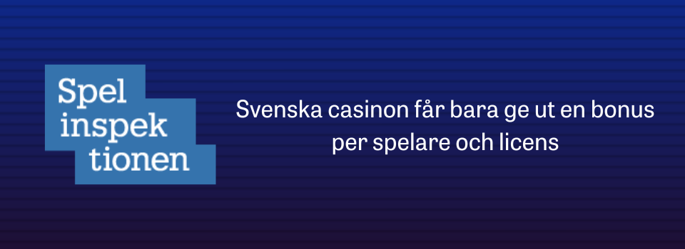 100% insättningsbonus - enbart en bonus per spelare och licens