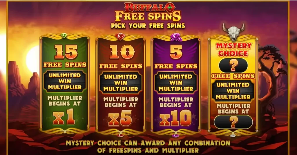 buffalo rising megaways free spins