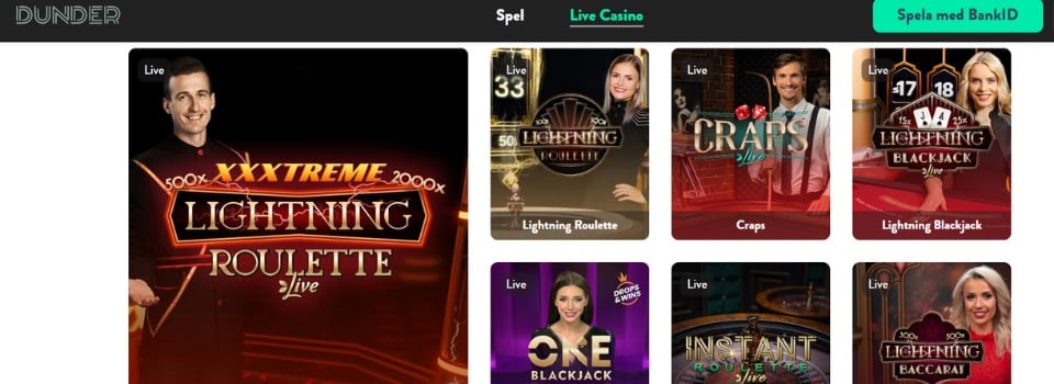 Dunder Live Casino