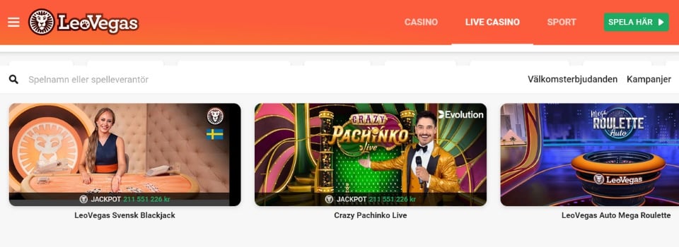 LeoVegas Live Casino