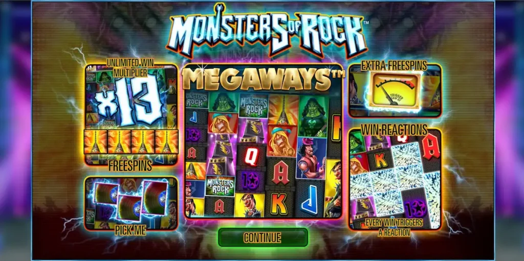 monsters of rock megaways slot features