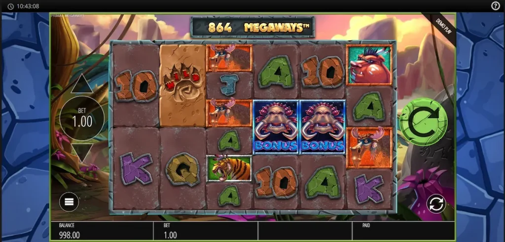 primal megaways slot screenshot