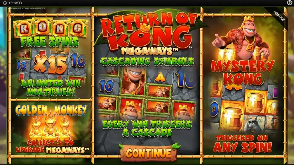 return of kong megaways features