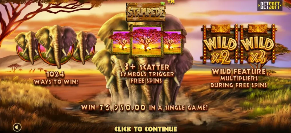 stampede slot features