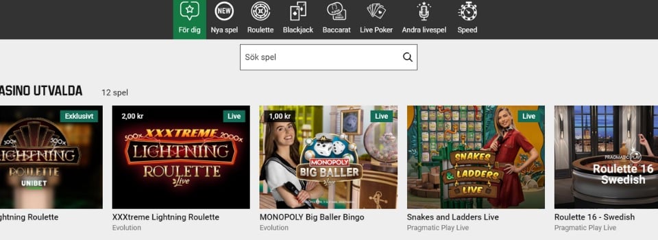 Unibet Live Casino