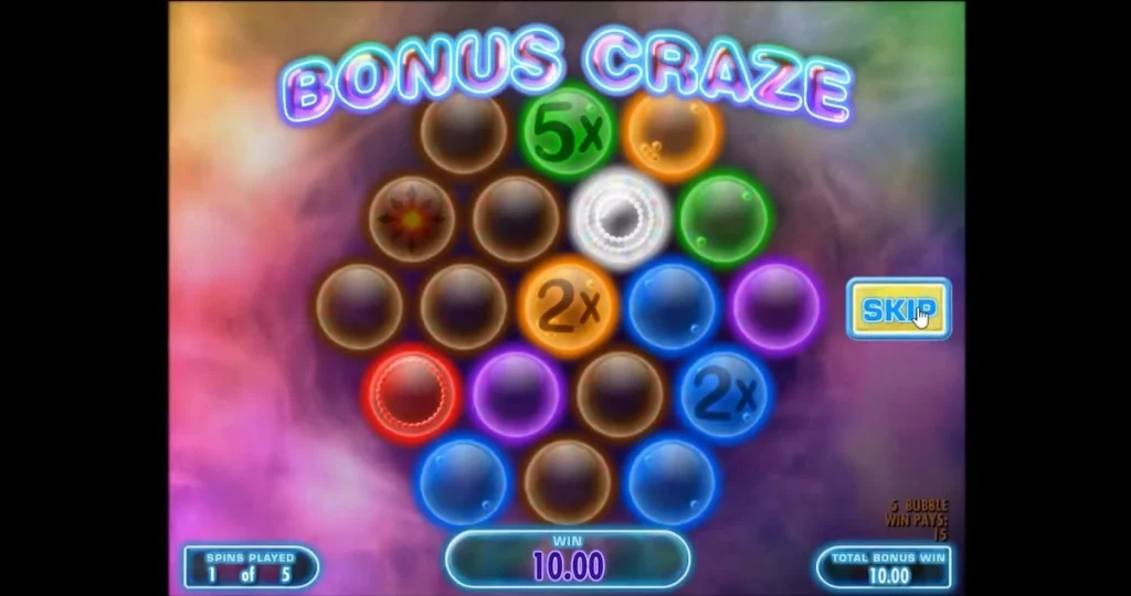 bubble craze free spins